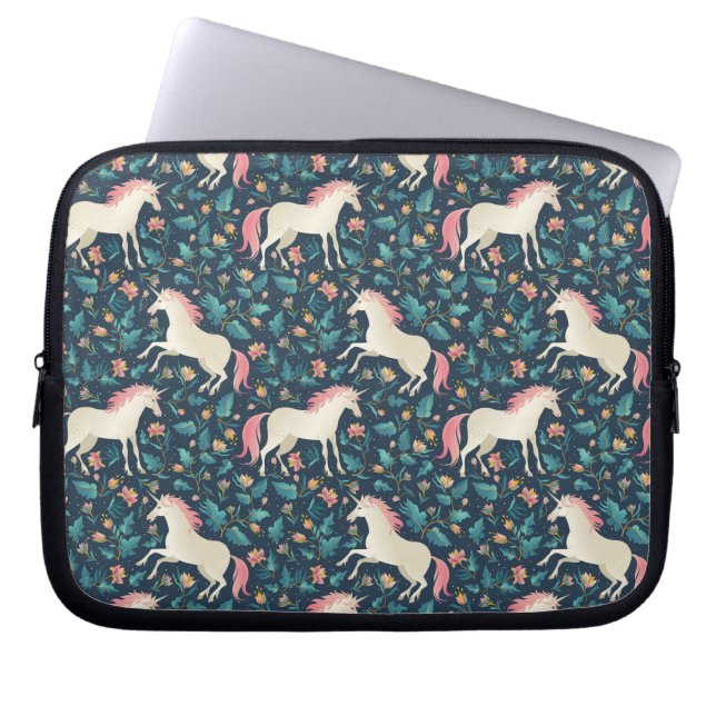 Beautiful Magical Unicorn Pattern Laptop Sleeve (Front)