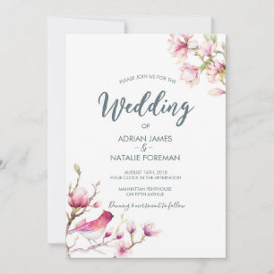 Beautiful Magnolia Floral Wedding invitation