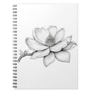 Beautiful Magnolia flower sketch Notebook