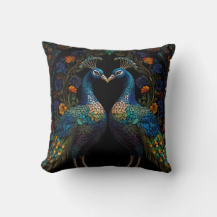 Beautiful Majestic Peacock Couple Cushion
