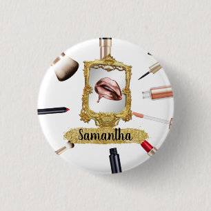 Beautiful Makeup Beauty Elegant Chic Custom 3 Cm Round Badge