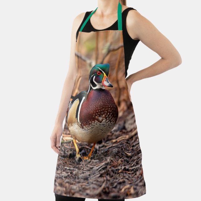 Beautiful Male Wood Duck in the Woods Apron (Insitu)