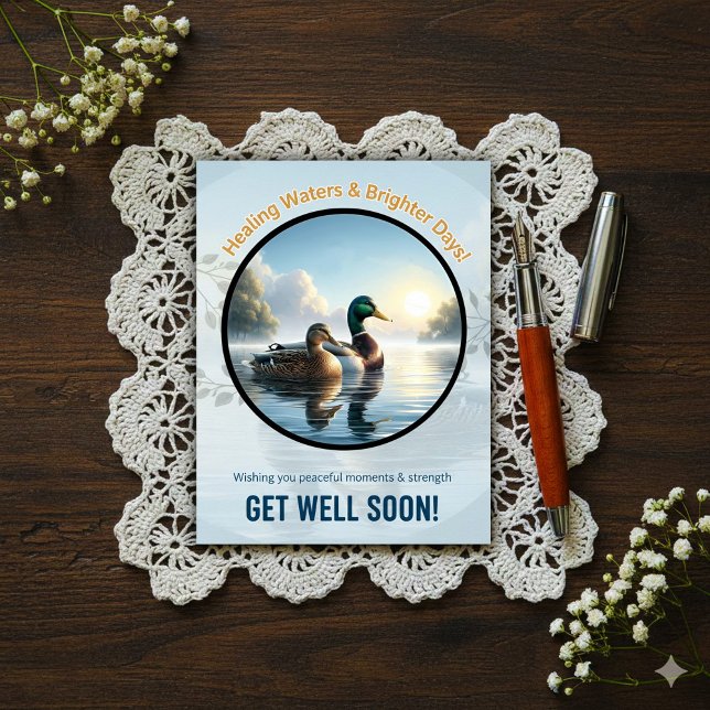 Beautiful Mallards Get Well  Postcard (Creator Uploaded)