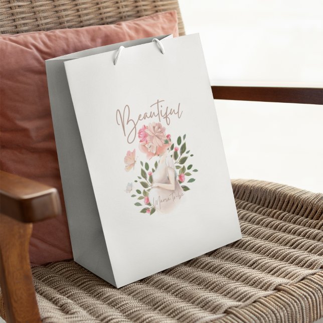Beautiful Mama To Be Gift Bag (Congratulate the beautiful mama to be with this lovely watercolor gift bag! Matching collection! )