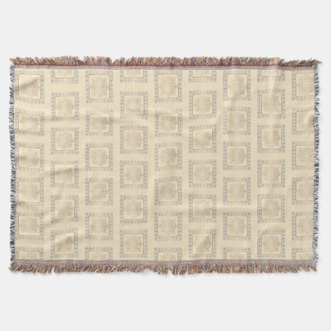 Beautiful mandala scroll design throw blanket (Front)