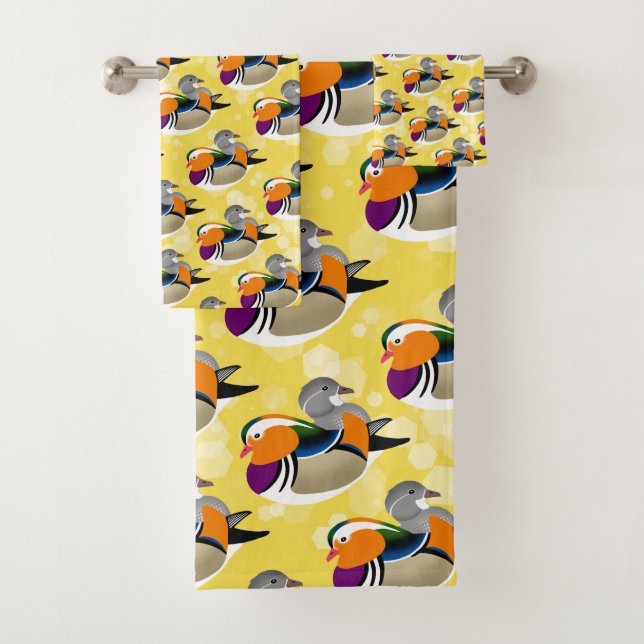Beautiful Mandarin Ducks Bath Towel Set (Insitu)