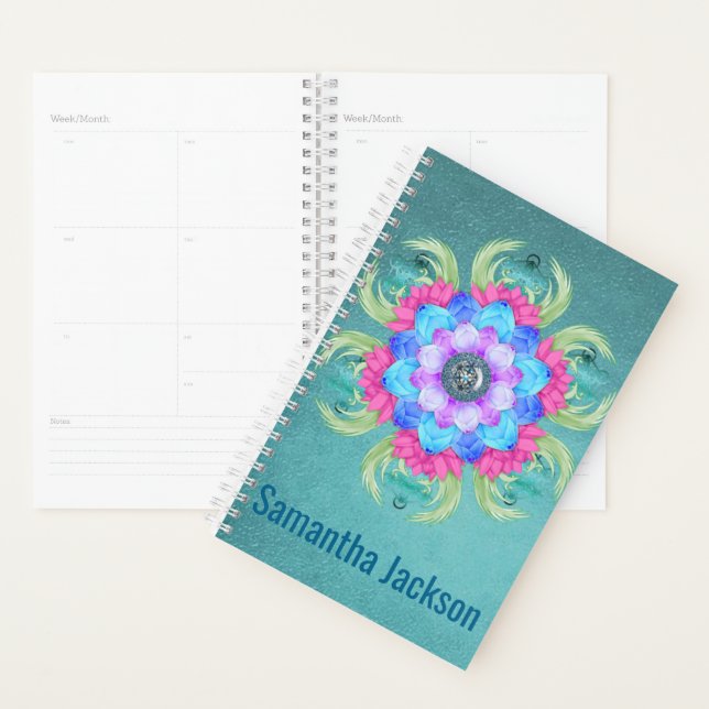Beautiful Mandela Style Flower Personalised Planner (Display)
