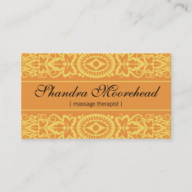 Beautiful Mango Massage Therapist Business Card (Front)