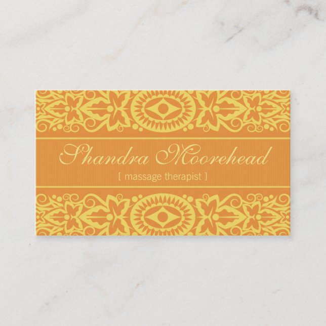 Beautiful Mango Massage Therapist Business Card (Front)
