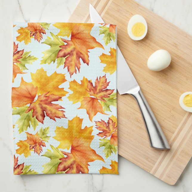 Beautiful Maple Leaf Tea Towel (Quarter Fold)