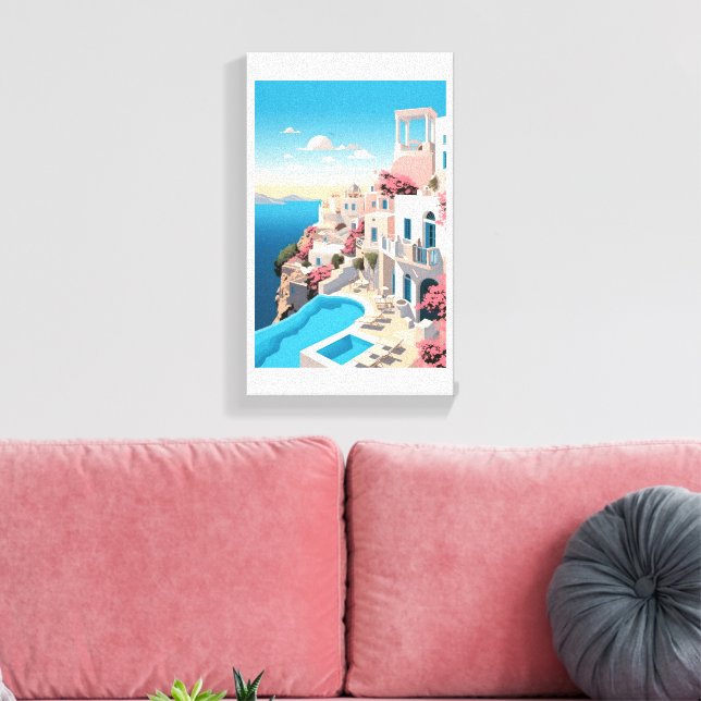 beautiful marakech paint stretched canvas print (Insitu(LivingRoom))