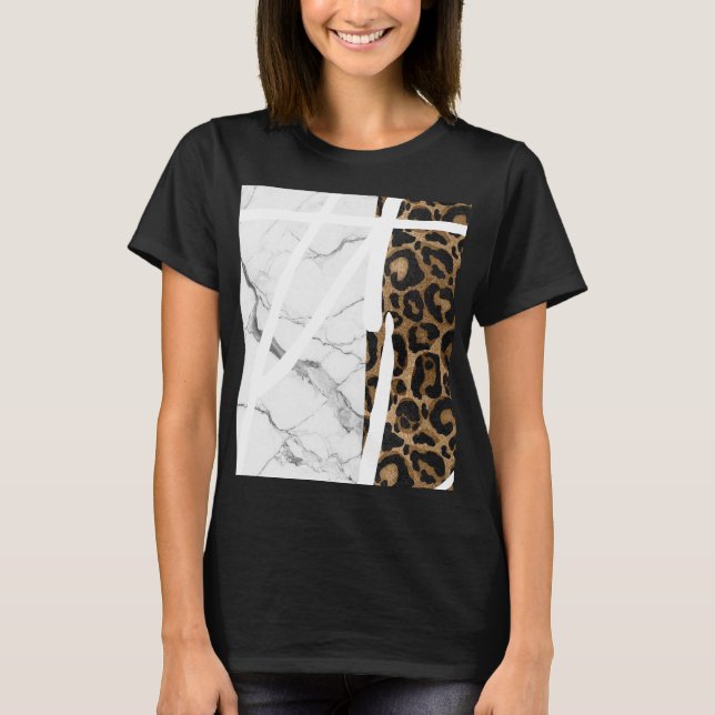 Beautiful Marble Leopard Print T-Shirt (Front)