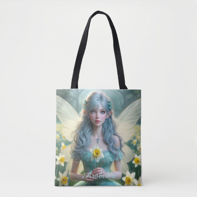Beautiful March Fairy in Daffodils Tote Bag (Front)