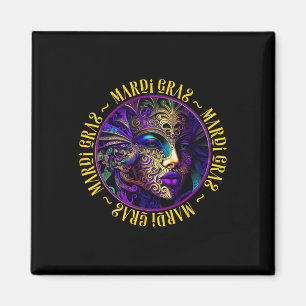 Beautiful Mardi Gras Woman In Mask Mardi Gras Magnet