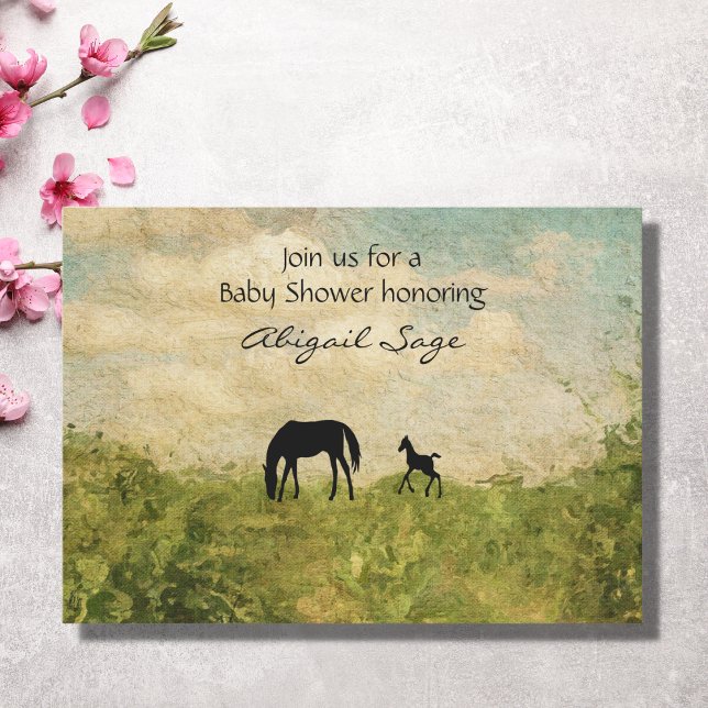Beautiful Mare and Foal Horse Baby Shower Invitation (Creator Uploaded)