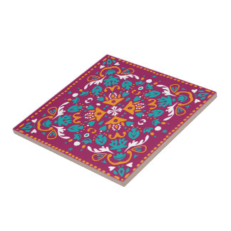 🤩 Beautiful maroon and turquoise Azulejos,  Tile