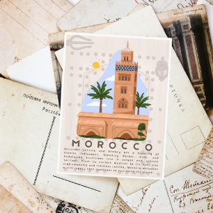 Beautiful Marrakech Medina Koutoubia Architecture Postcard