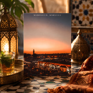 Beautiful Marrakech Red Medina Sunset Postcard