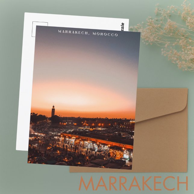 Beautiful Marrakech Red Medina Sunset Postcard (Creator Uploaded)