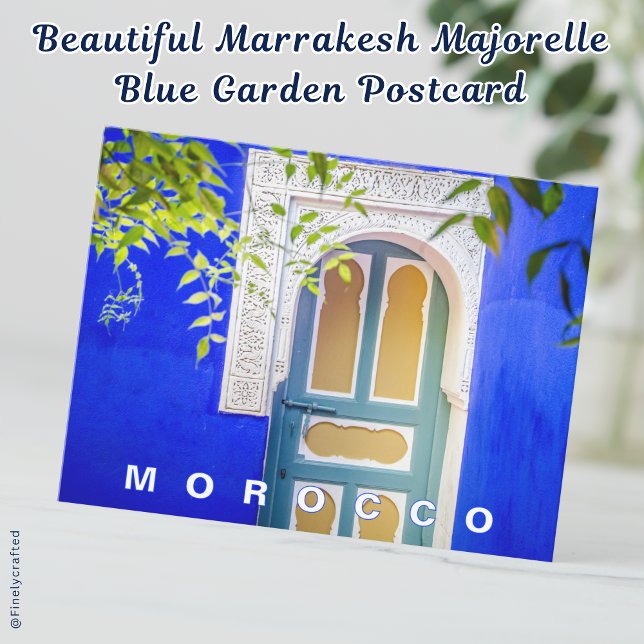 Beautiful Marrakesh Majorelle Blue Garden  Postcard (Creator Uploaded)