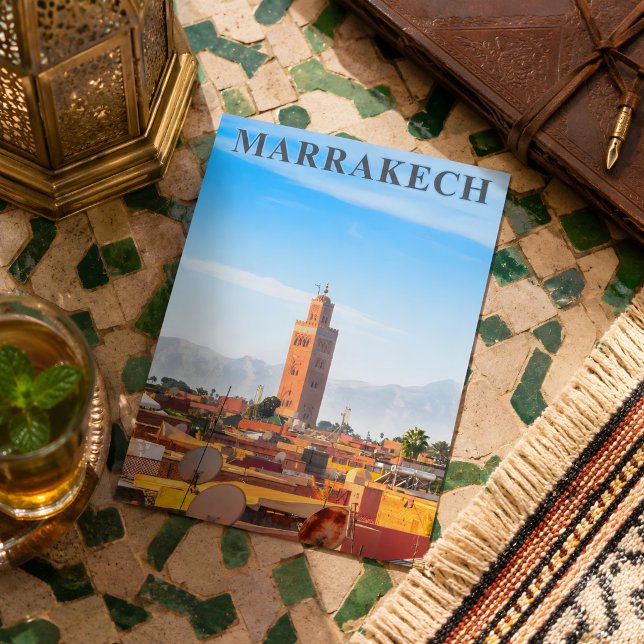 Beautiful Marrakesh Medina Architecture Koutoubia Postcard (Marrakech Koutoubia Postcard. )