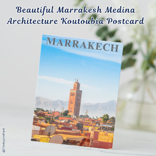 Beautiful Marrakesh Medina Architecture Koutoubia Postcard