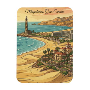 Beautiful Maspalomas Gran Canaria Dunes Scenery Magnet