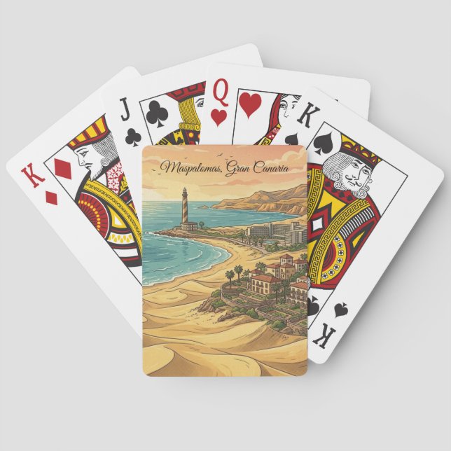 Beautiful Maspalomas Gran Canaria Dunes Scenery Playing Cards (Back)