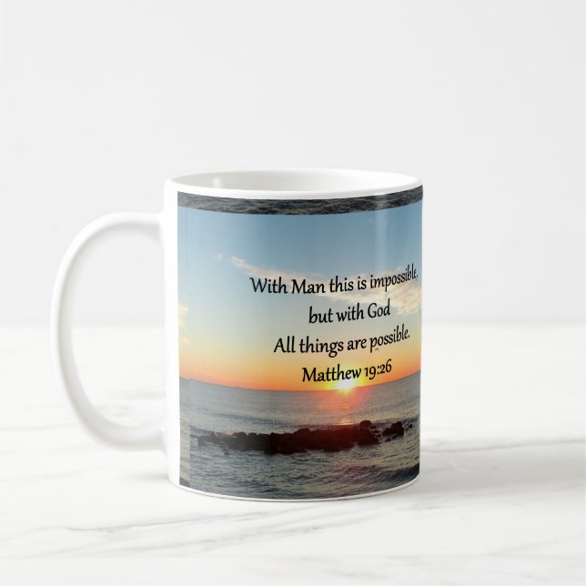 BEAUTIFUL MATTHEW 19:26 PHOTO DESIGN COFFEE MUG (Left)