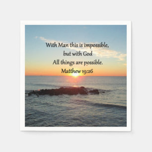 BEAUTIFUL MATTHEW 19:26 PHOTO DESIGN NAPKIN