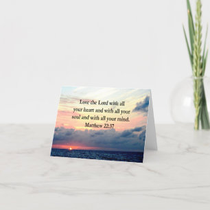 BEAUTIFUL MATTHEW 22:37 SUNRISE PHOTO DESIGN CARD