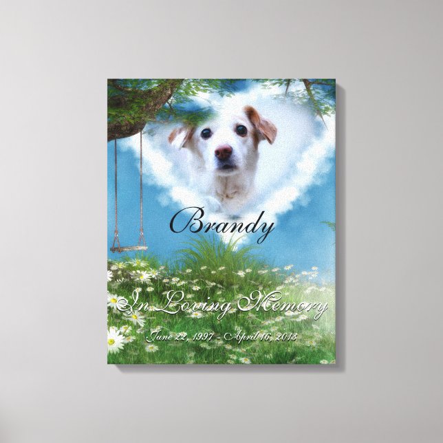 Beautiful Meadow Add Your Pet Photo Memorial Canvas Print (Front)