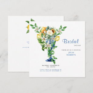 Beautiful Mediterranean Floral Bridal Shower Invitation