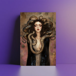 Beautiful Medusa - Greek Art Nouveau Portrait Postcard