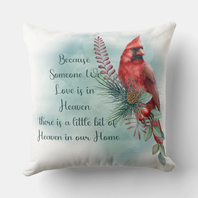 Beautiful Memorial/Inspirational/Cardinal Cushion (Back)