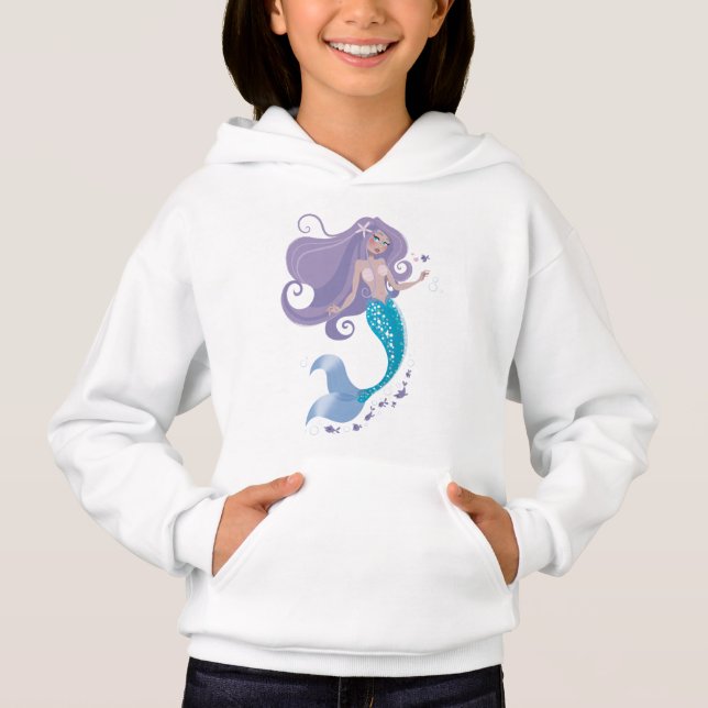 Beautiful mermaid hoodie sweater clothes for girls (Front)