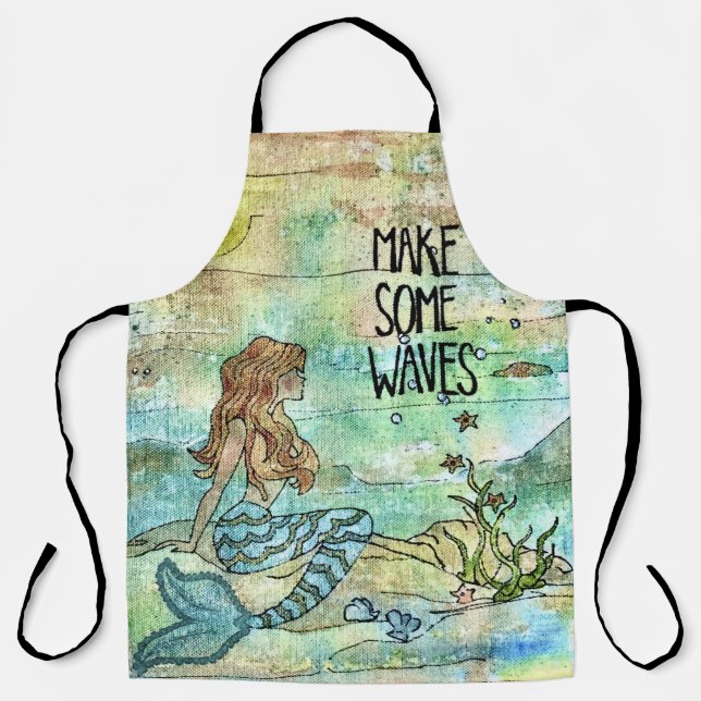 Beautiful Mermaid Make Some Waves Apron (Front)