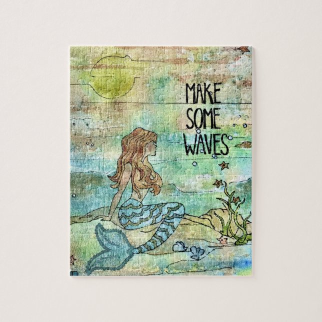 Beautiful Mermaid Make Some Waves Jigsaw Puzzle (Vertical)
