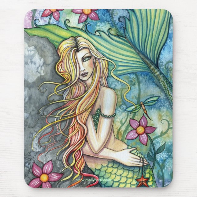 Beautiful Mermaid Mousepad by Molly Harrison (Front)