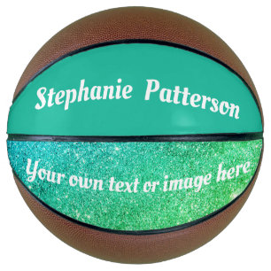 Beautiful Mermaid Teal Glitter Sparkling Custom Basketball