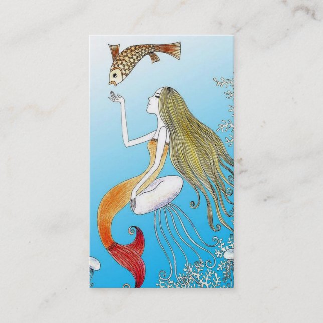 Beautiful Mermaid Under the Sea Business Card (Front)