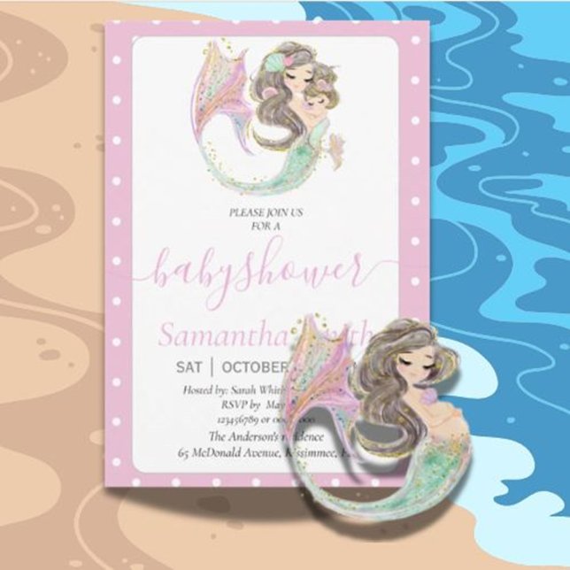 Beautiful Mermaid Under The Sea. Invitation (Create magical memories with our beautiful mermaid under the sea invitation)