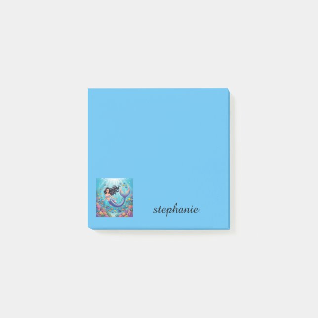 Beautiful Mermaid under the Sea | Personalise Post-it Notes (Front)