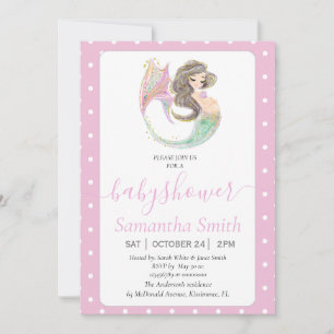 Beautiful Mermaid under the sea theme Invitation