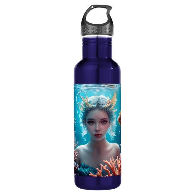 Beautiful Mermaid Under Water 710 Ml Water Bottle (Front)