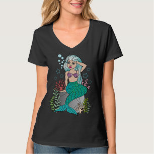 Beautiful Mermaid Women Girls Underwater Sea Swim T-Shirt