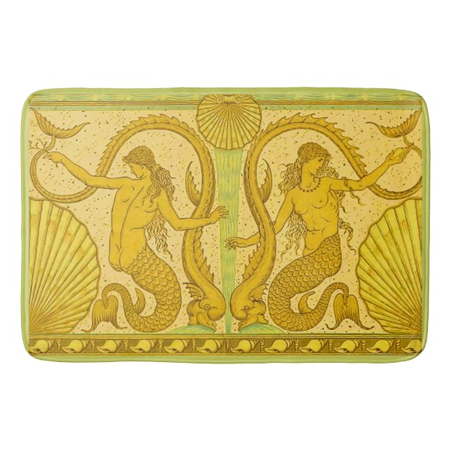 beautiful mermaids print bath mat (Front)