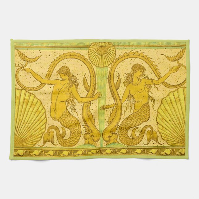 beautiful mermaids print tea towel (Horizontal)