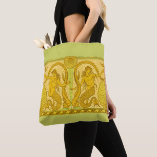 beautiful mermaids print tote bag