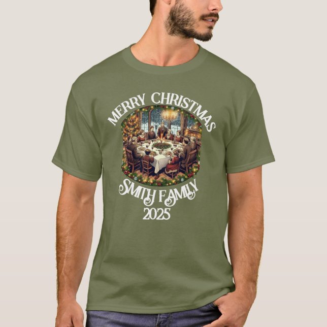 Beautiful Merry Christmas  family name Design T-Shirt (Front)